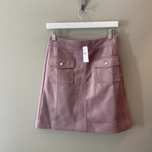 NWT Ann Taylor LOFT Faux Suede Pocket Skirt Lavender Purple Size 0